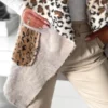 Women's Coat Reversible Leopard Pattern Fuzzy Fleece Lined Vest Lapel Sleeveless Loose Casual Cardigan Coat with Pockets - Image 2